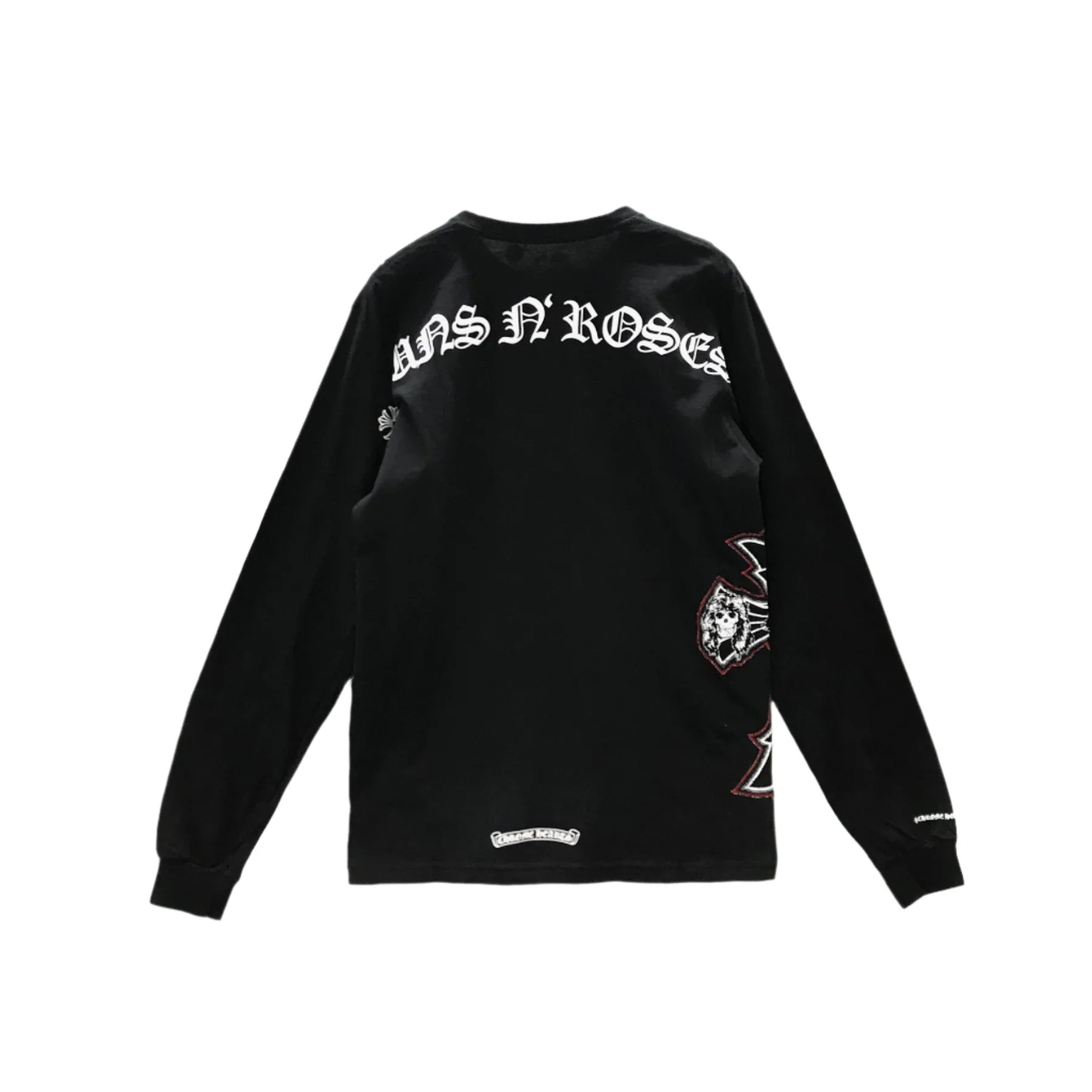 Gun N' Roses Black Cross Embroidered Logo Long Sleeve Tee