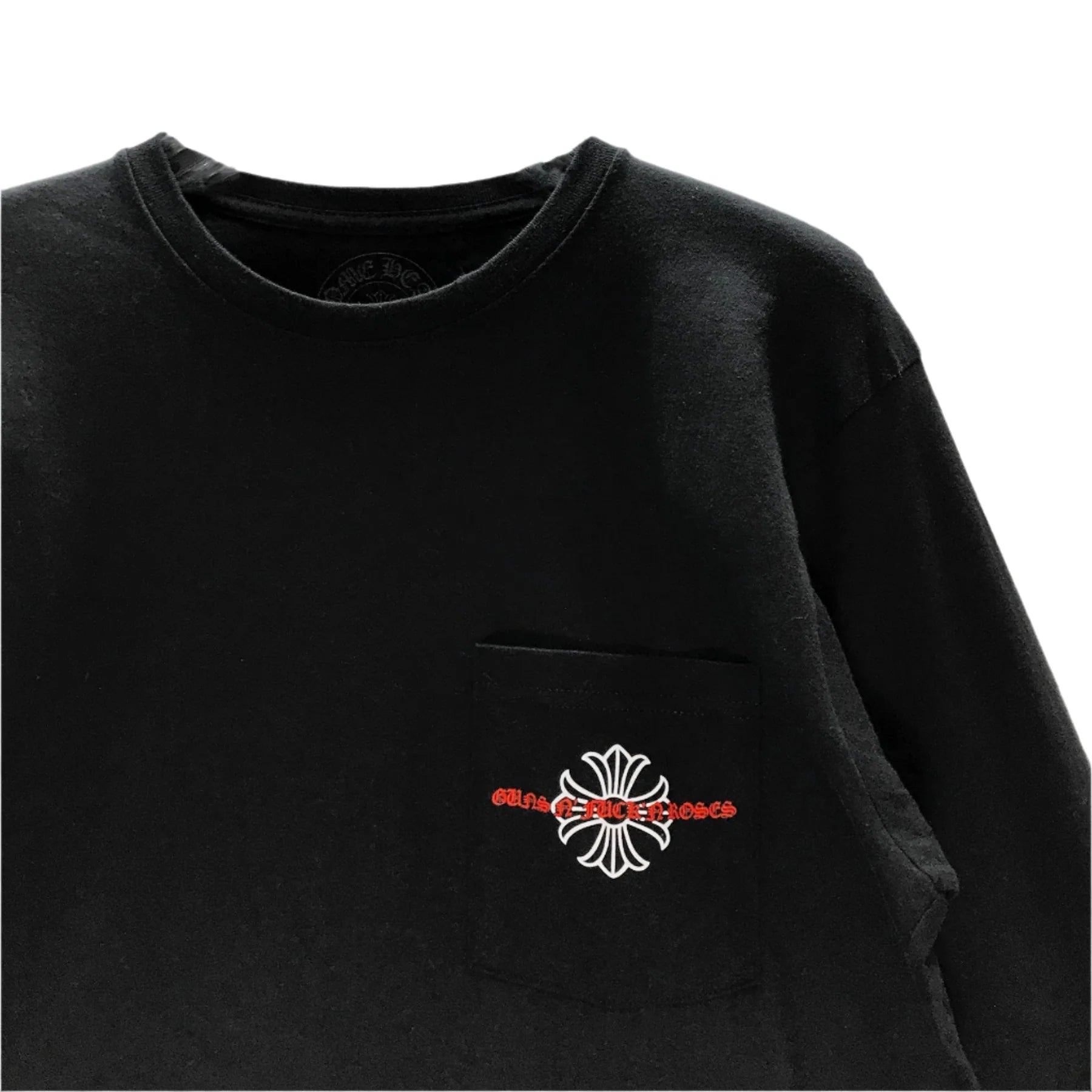Gun N' Roses Black Cross Embroidered Logo Long Sleeve Tee