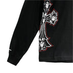 Gun N' Roses Black Cross Embroidered Logo Long Sleeve Tee