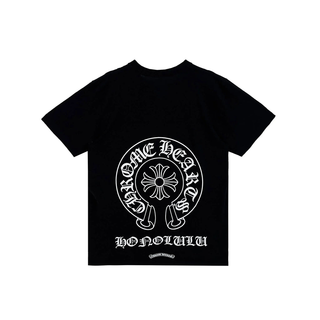 Honolulu Horseshoe Black Short Sleeve Chrome Hearts Tee
