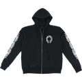 Chrome Hearts CH Horseshoe Floral Cross Zip-Up Hoodie