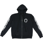 Chrome Hearts CH Horseshoe Floral Cross Zip-Up Hoodie