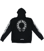 Chrome Hearts CH Horseshoe Floral Cross Zip-Up Hoodie