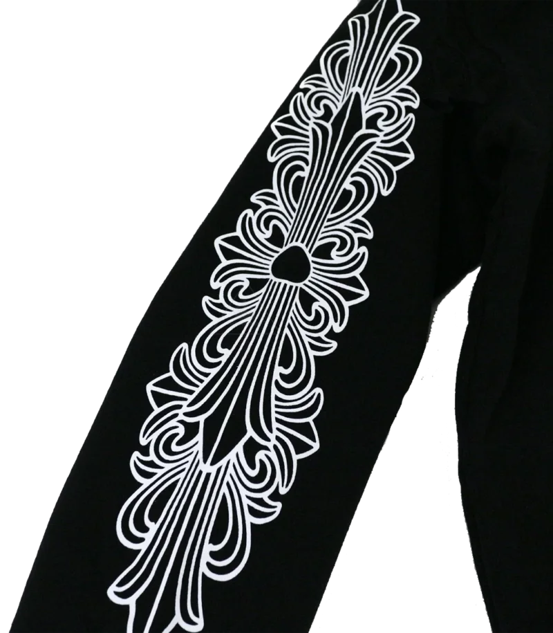 Chrome Hearts CH Horseshoe Floral Cross Zip-Up Hoodie