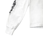 Horseshoe Logo Long Sleeve Chrome Heart White Tee