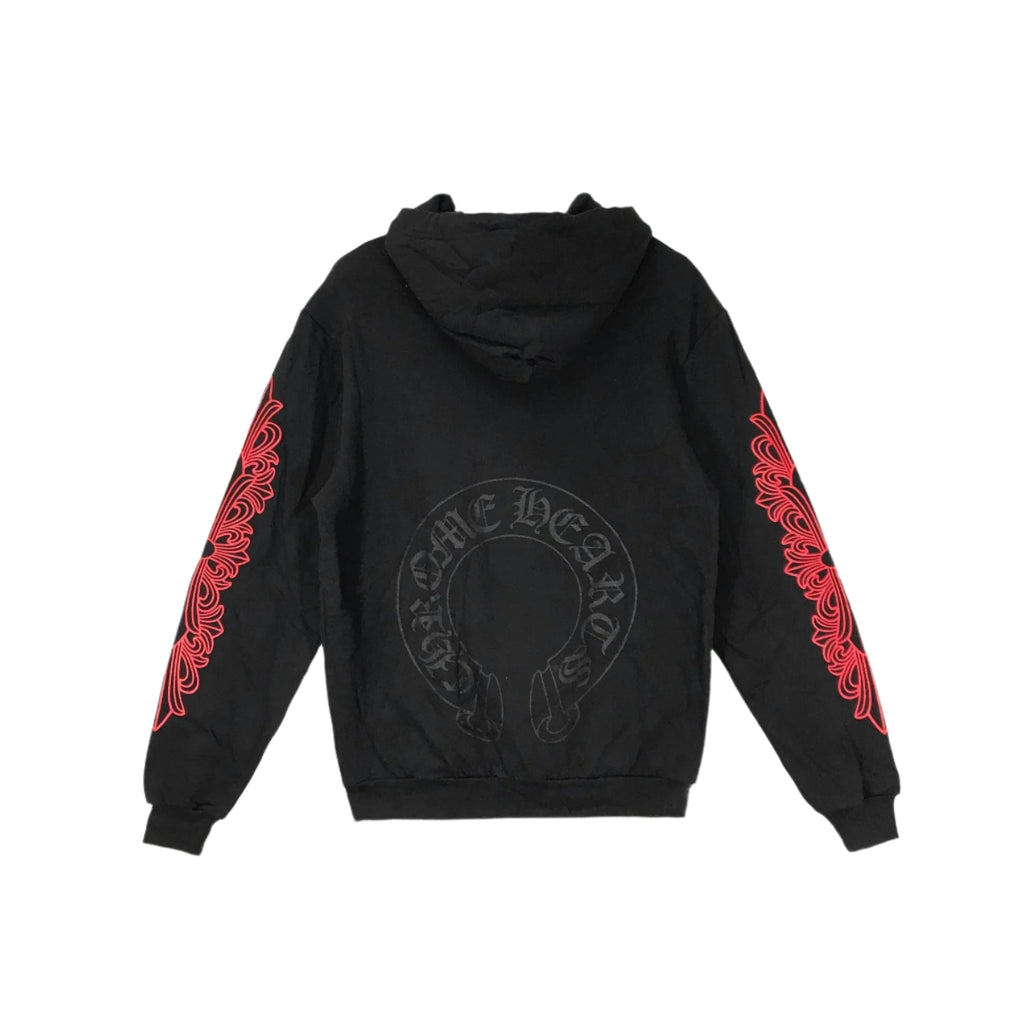 Horseshoe Logo With Red Cross On Sleeve Hoodie