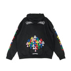 Multi-Color Cemetery Cross Logo Hoodie