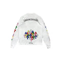 Multi Color Cross Logo Scroll Chrome Hearts Tee White