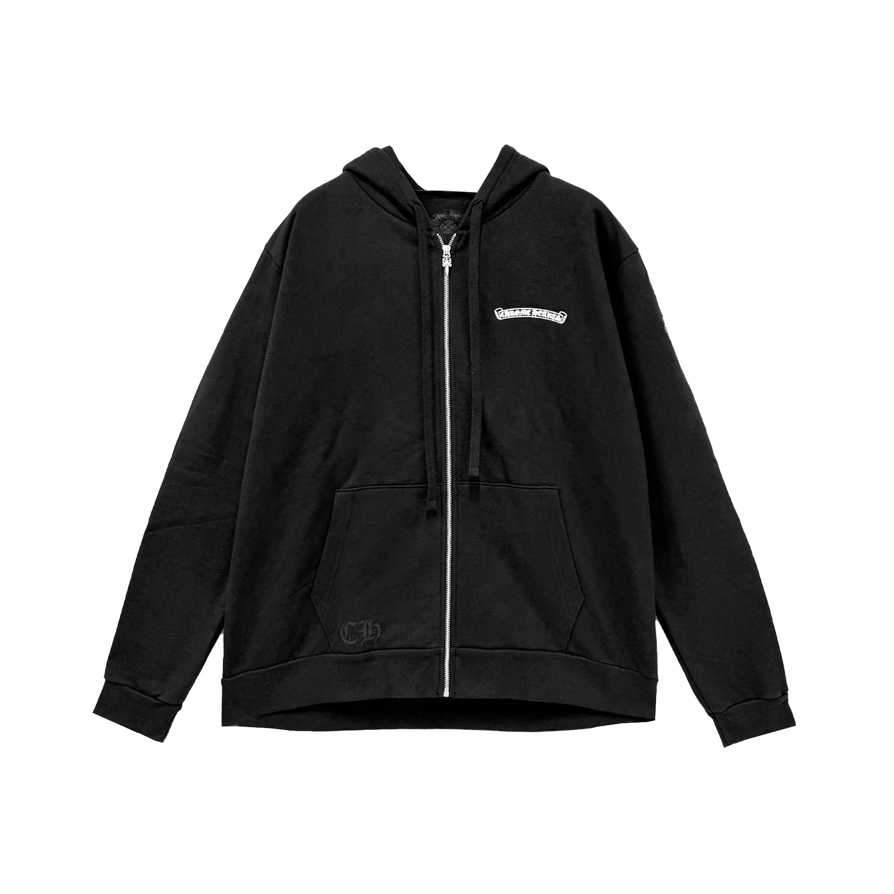 NYC Scroll Logo Chrome Hearts Black Zip Up Hoodie