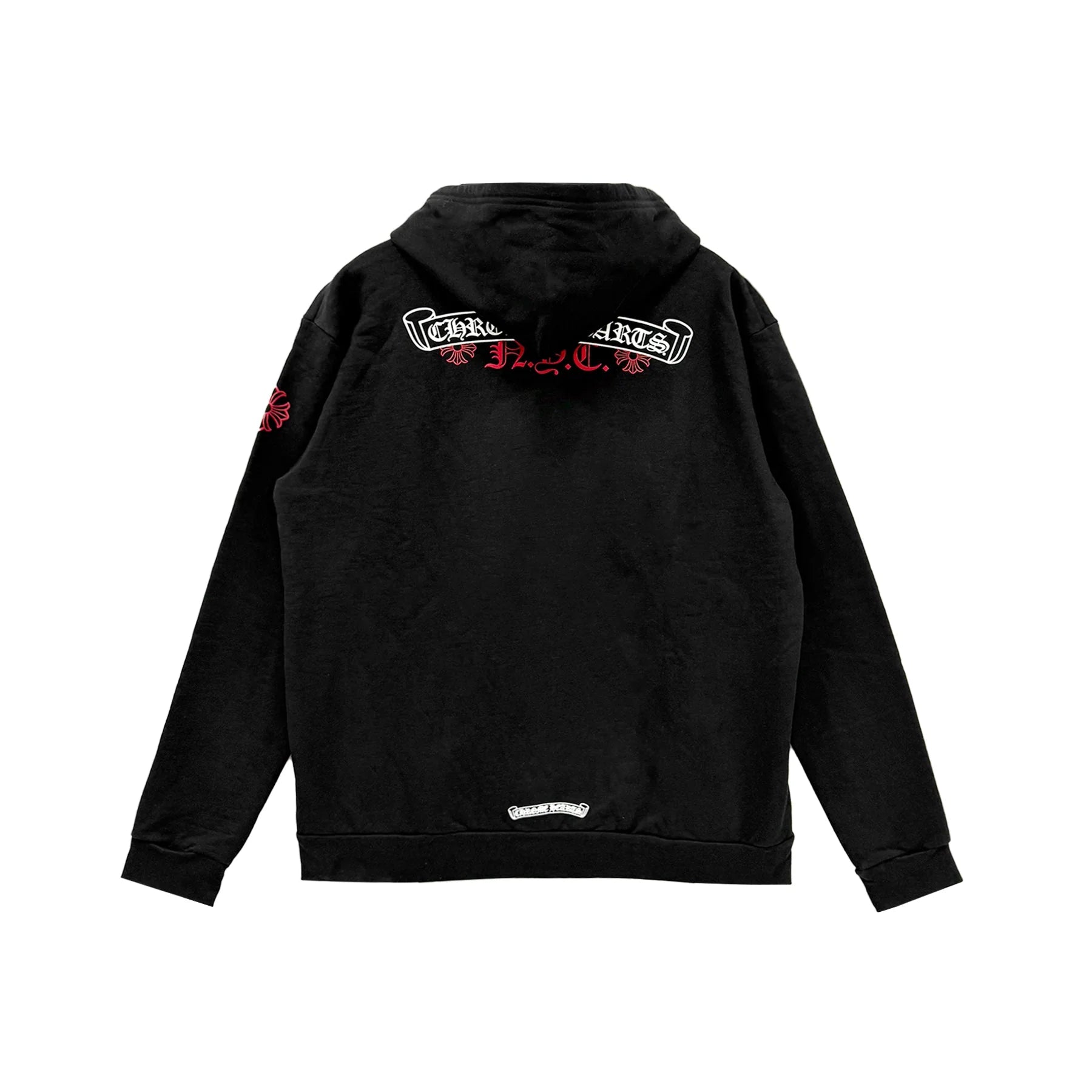 NYC Scroll Logo Chrome Hearts Black Zip Up Hoodie