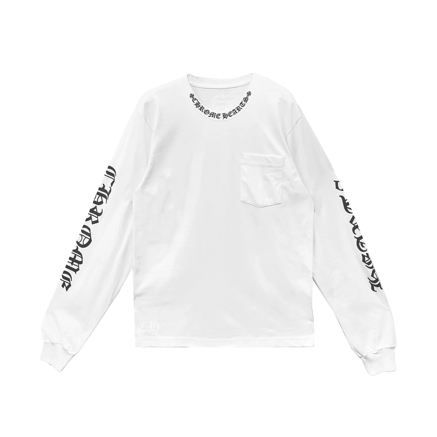 Chrome Hearts Neck Logo White Long Sleeve Tee