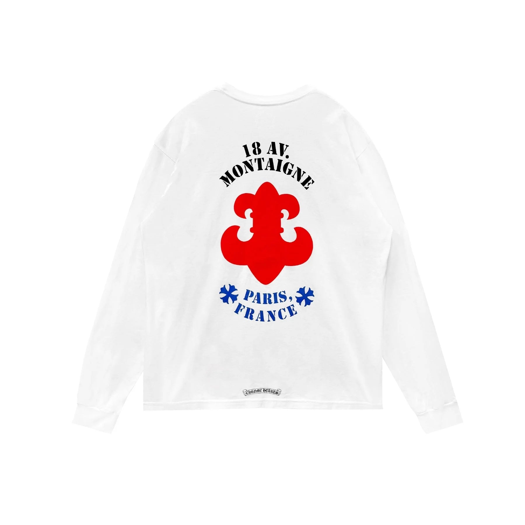 Paris Exclusive BS Fleur White Long Sleeve Chrome Heart Tee