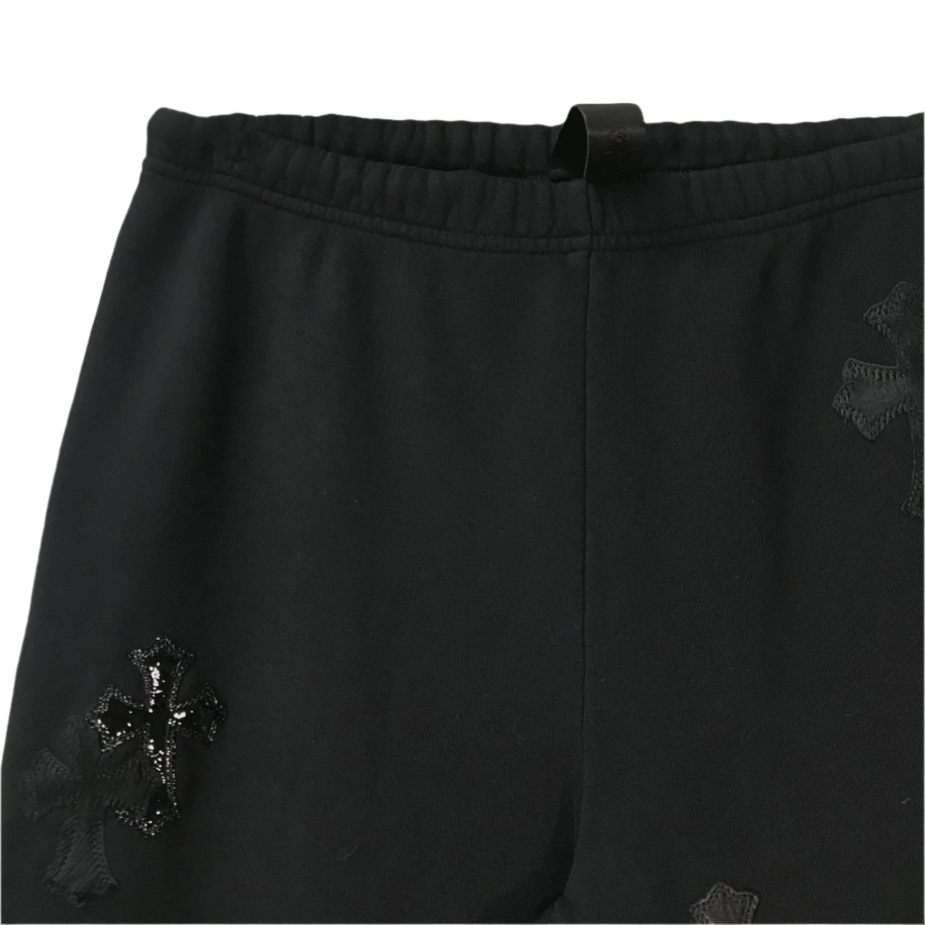 Patent Leather Cross Chrome Hearts Sweatpants Black