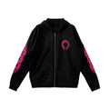 Chrome Hearts Pink Horseshoe Floral Sleeve Zip Up Hoodie
