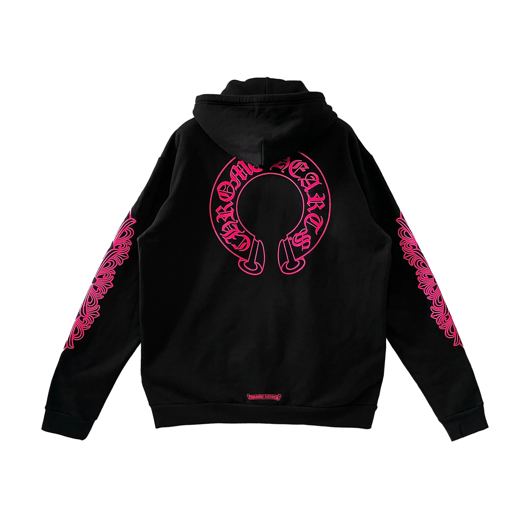 Chrome Hearts Pink Horseshoe Floral Sleeve Zip Up Hoodie