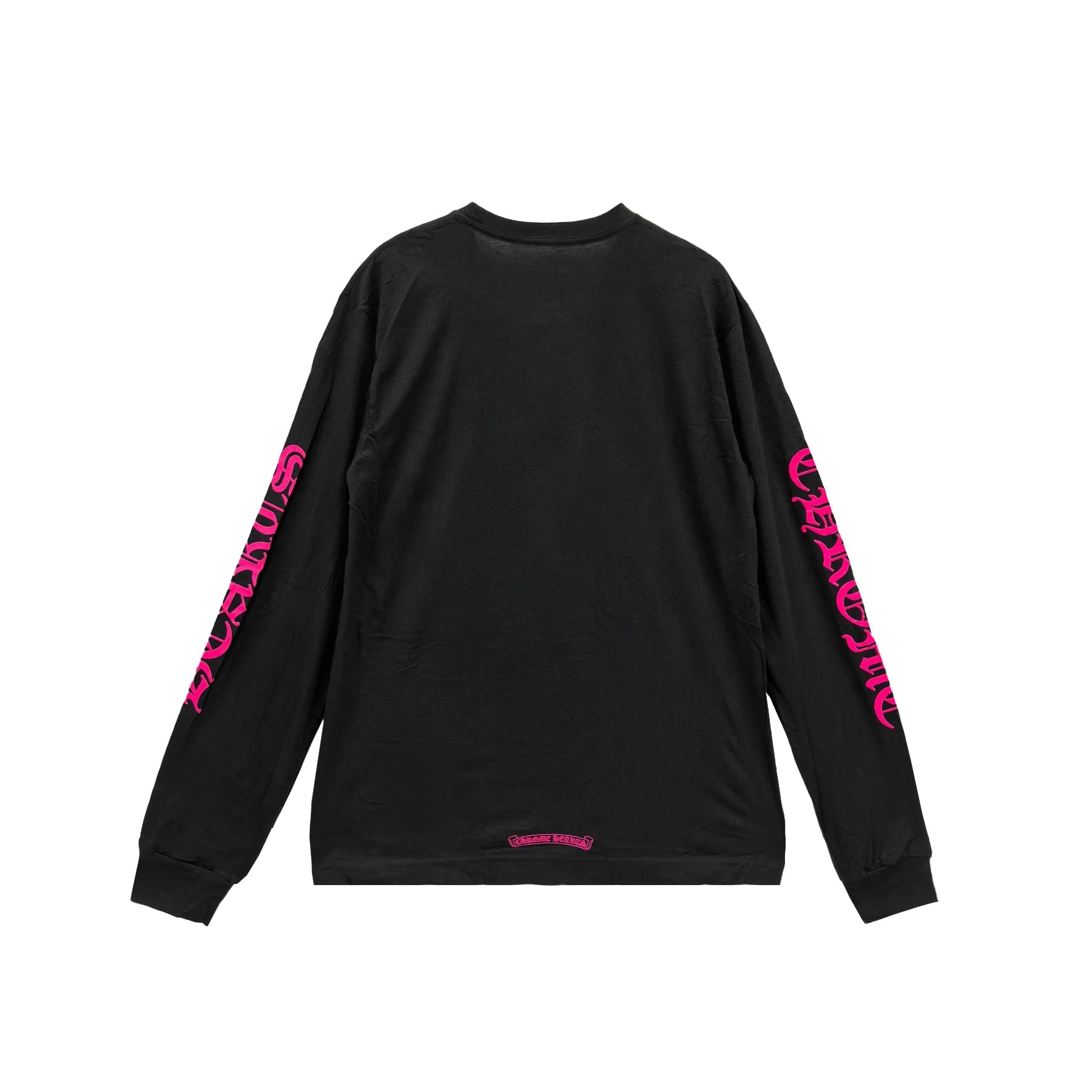 Chrome Hearts Pink Neck Logo Long Sleeve Tee
