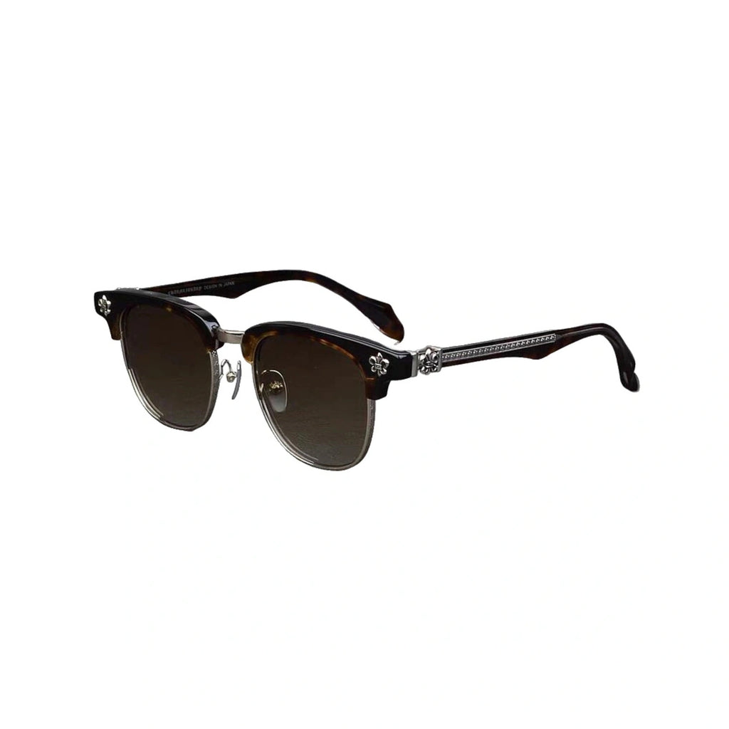 Pure Titanium Chrome Hearts Glasses Brown Frames