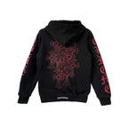 Red Dagger Logo Chrome Hearts Zip Up Hoodie Black
