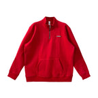 Red Hollywood Cross Logo Half Zip Sweatshirt