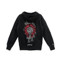 Black Chrome Hoodie With Red Cross