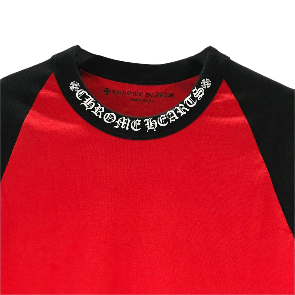 Red & Black Horseshoe Cross Logo Long Sleeve Tee