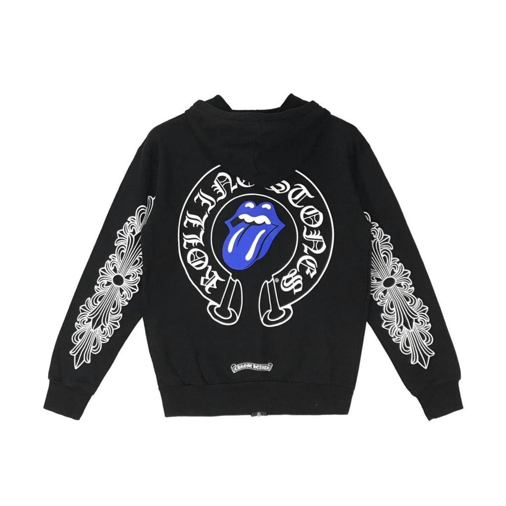 Chrome Hearts Rolling Stone Horseshoe Zip Up Hoodie