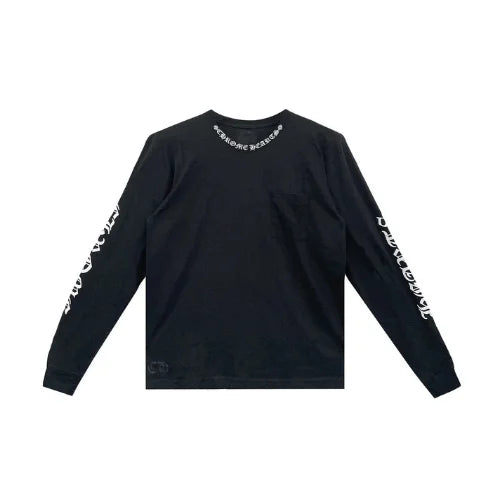 Script Collar Logo Long Sleeve Chrome Hearts Tee White