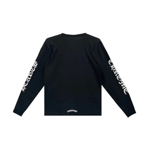 Script Collar Logo Long Sleeve Chrome Hearts Tee White