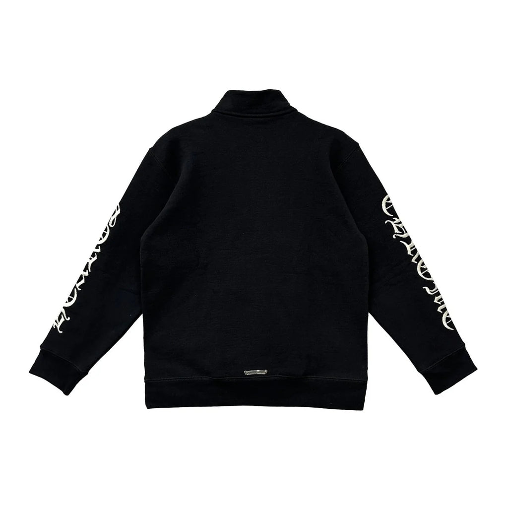 CH Script Logo Embroidered Half Zip Black Sweatshirt