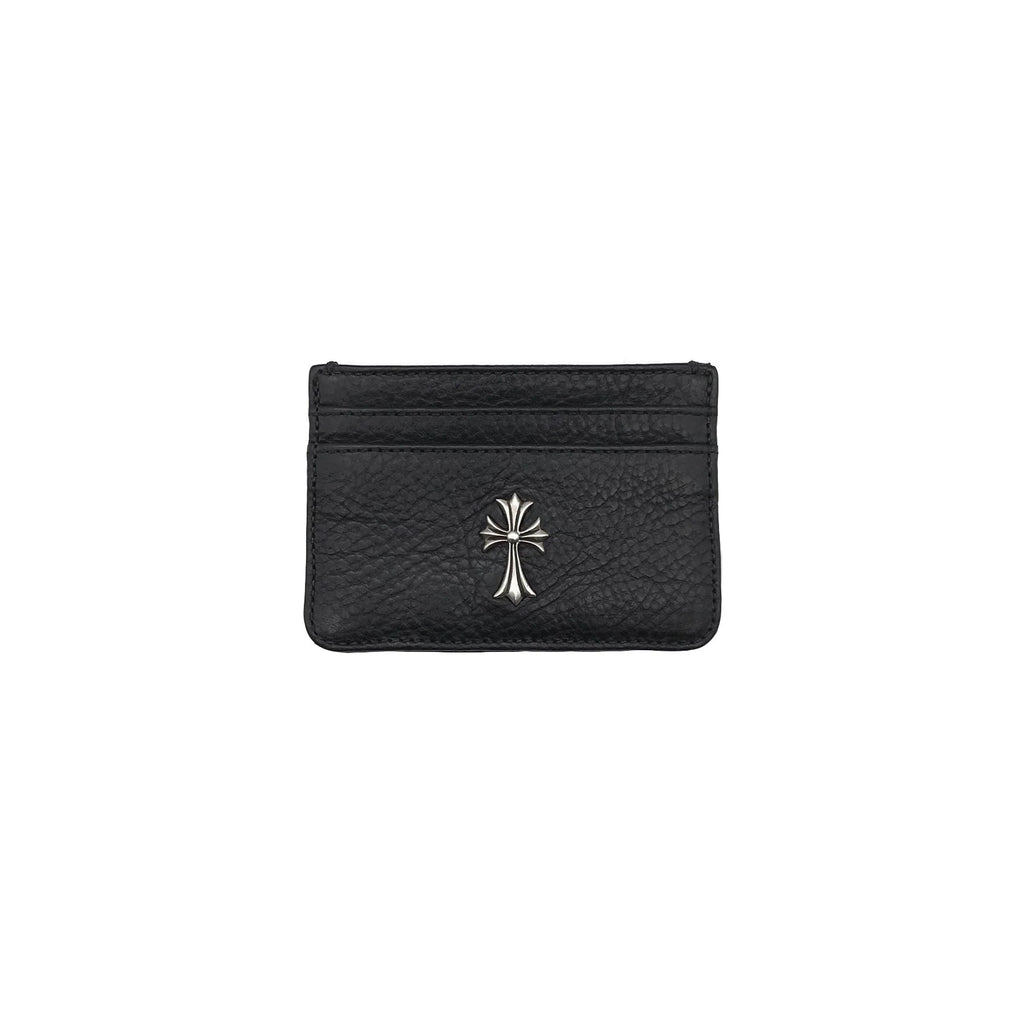 Silver Cross Chrome Hearts Black Leather Cardholder