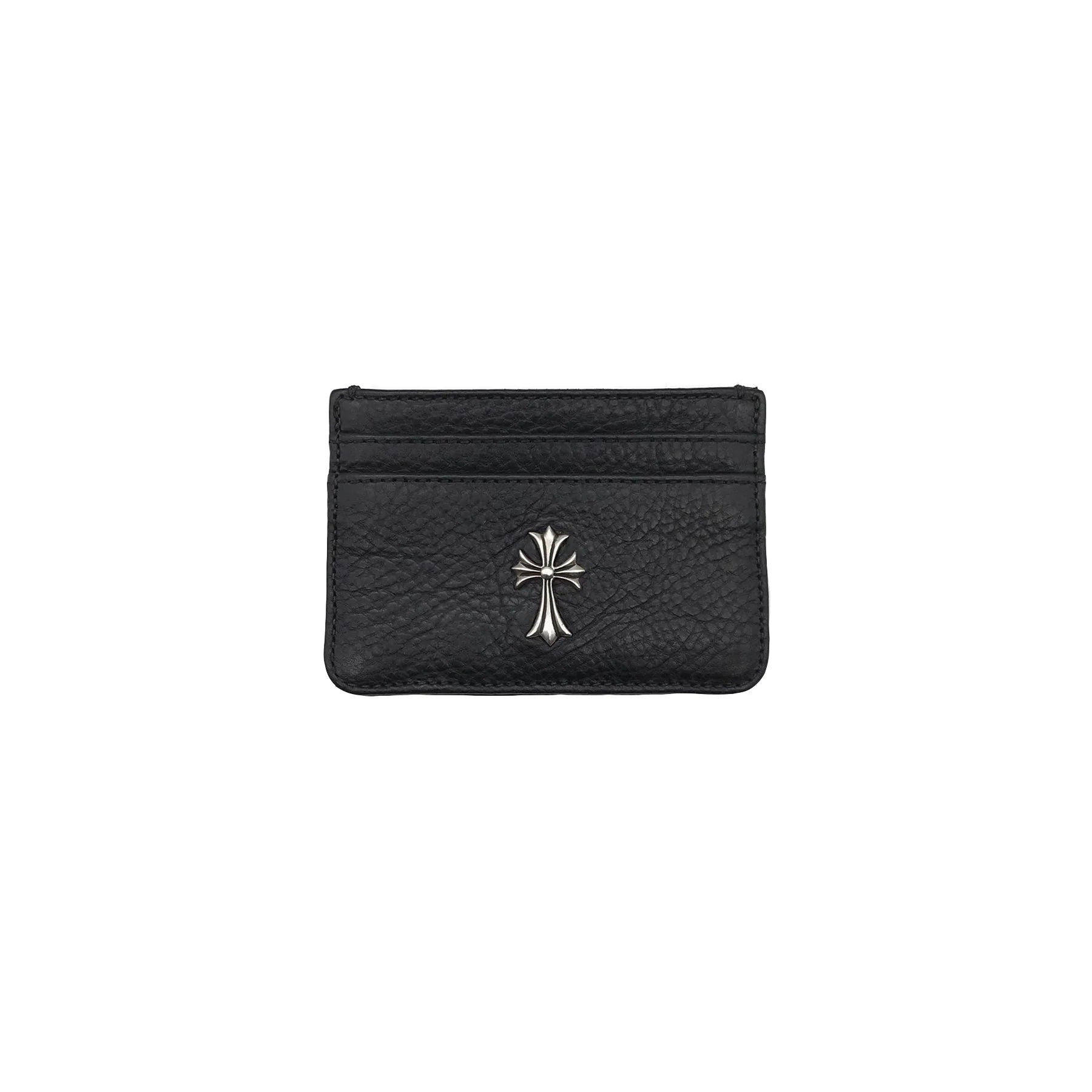 Silver Cross Chrome Hearts Black Leather Cardholder