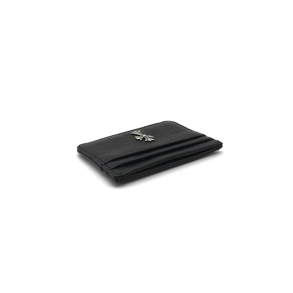 Silver Cross Chrome Hearts Black Leather Cardholder