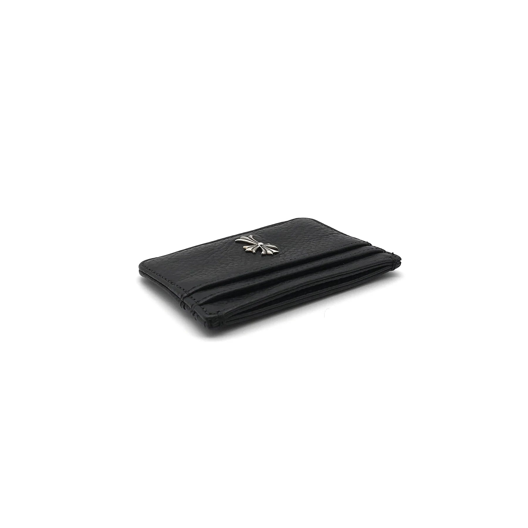 Silver Cross Chrome Hearts Black Leather Cardholder