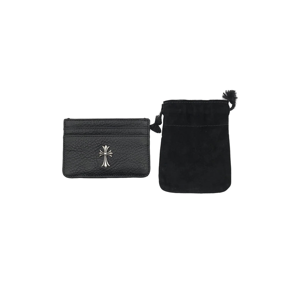 Silver Cross Chrome Hearts Black Leather Cardholder