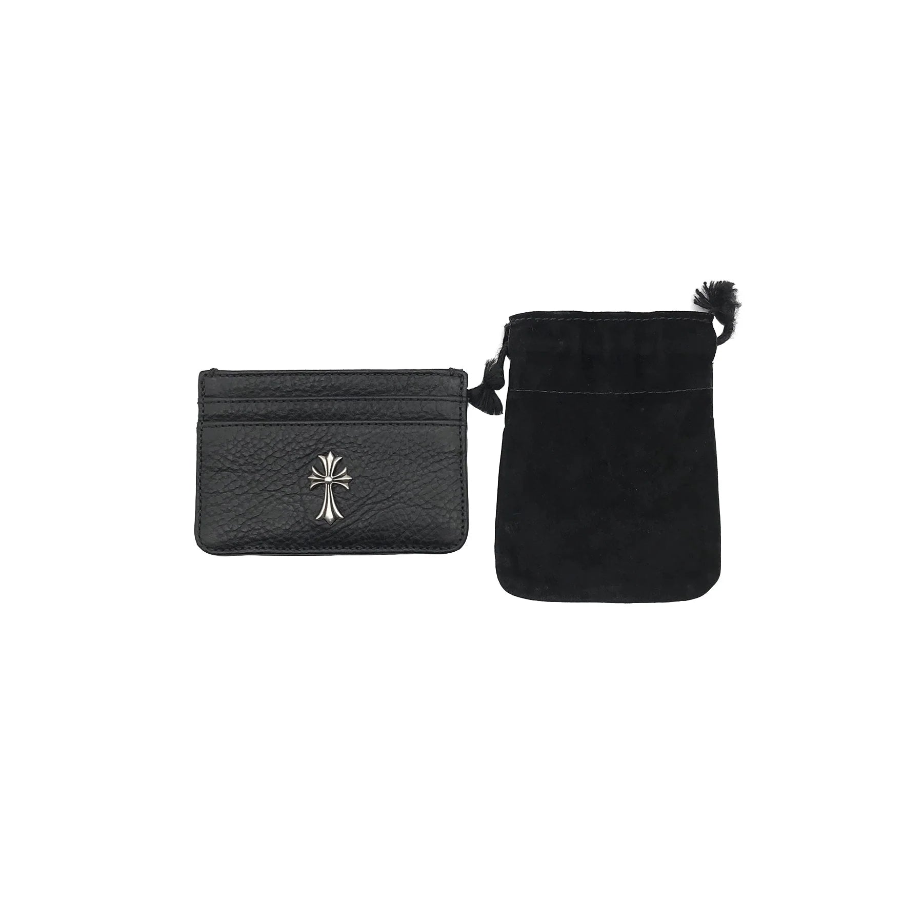 Silver Cross Chrome Hearts Black Leather Cardholder