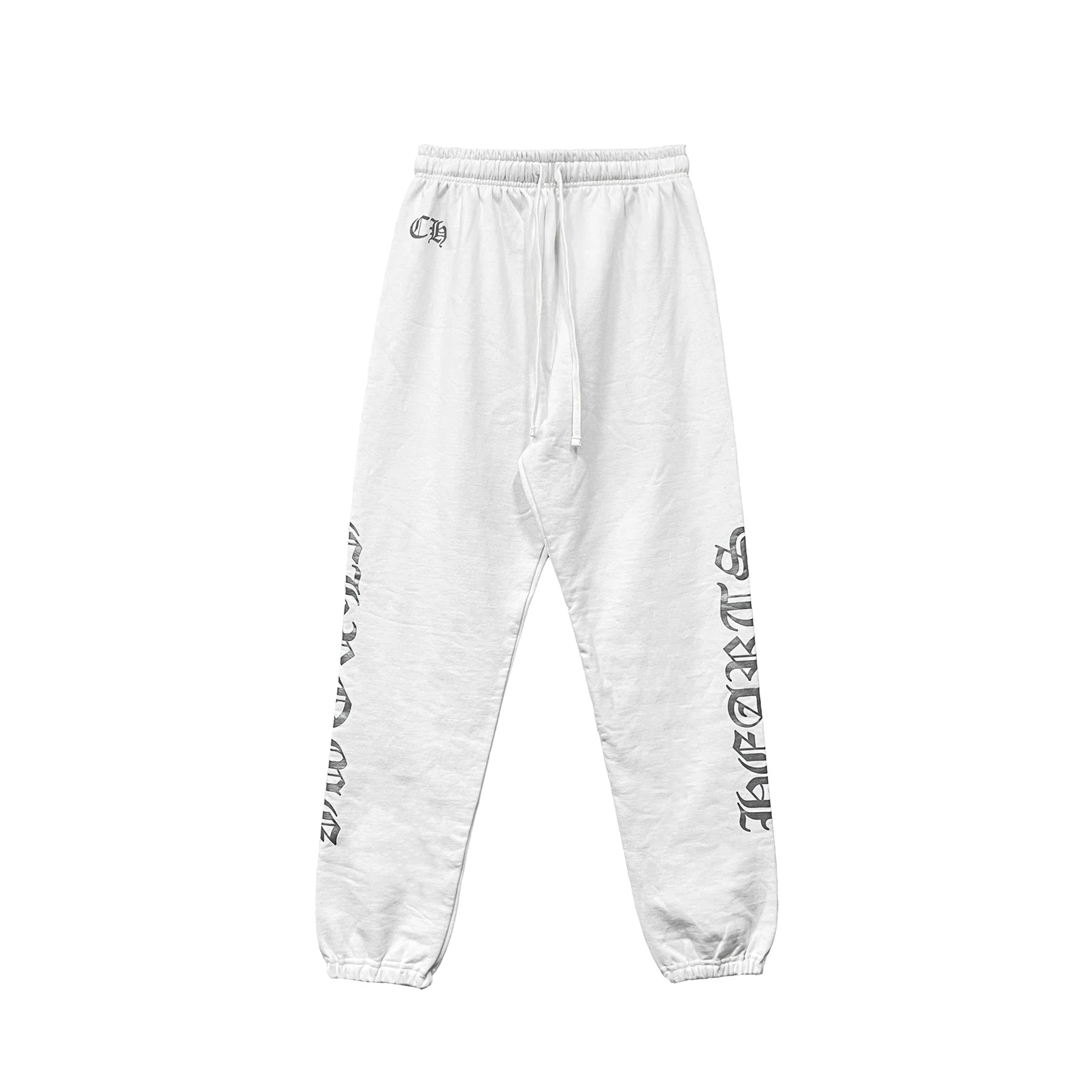 Silver Script CH Logo White Sweatpants