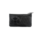 Chrome Hearts Suede Cross Patch Silver Dagger Card Holder