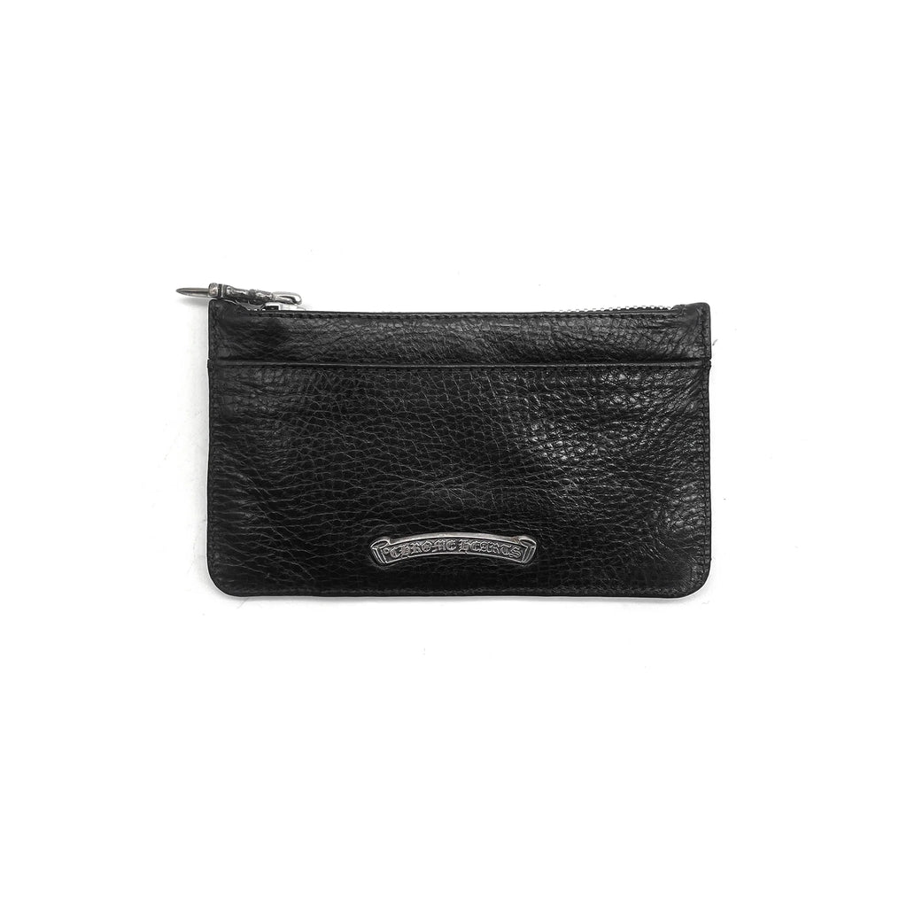 Chrome Hearts Suede Cross Patch Silver Dagger Card Holder