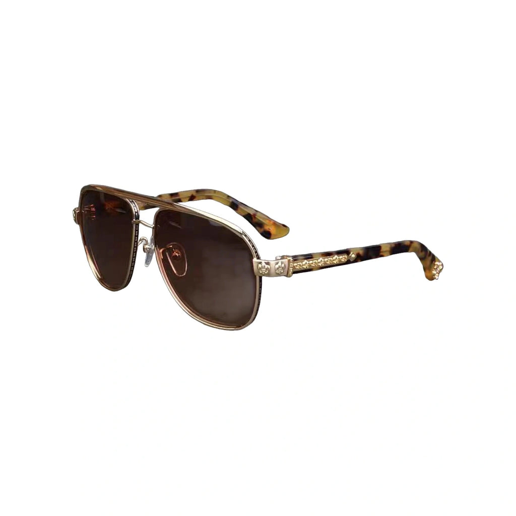 Titanium Bold Frame Sunglasses Gold
