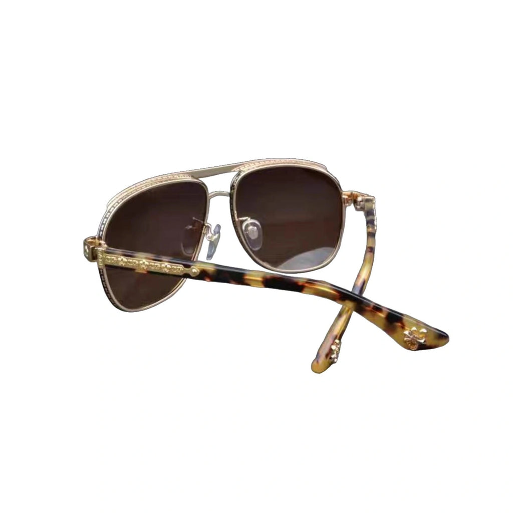 Titanium Bold Frame Sunglasses Gold
