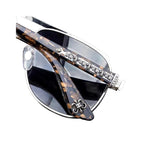 Titanium Bold Frame Chrome Hearts Glasses Silver