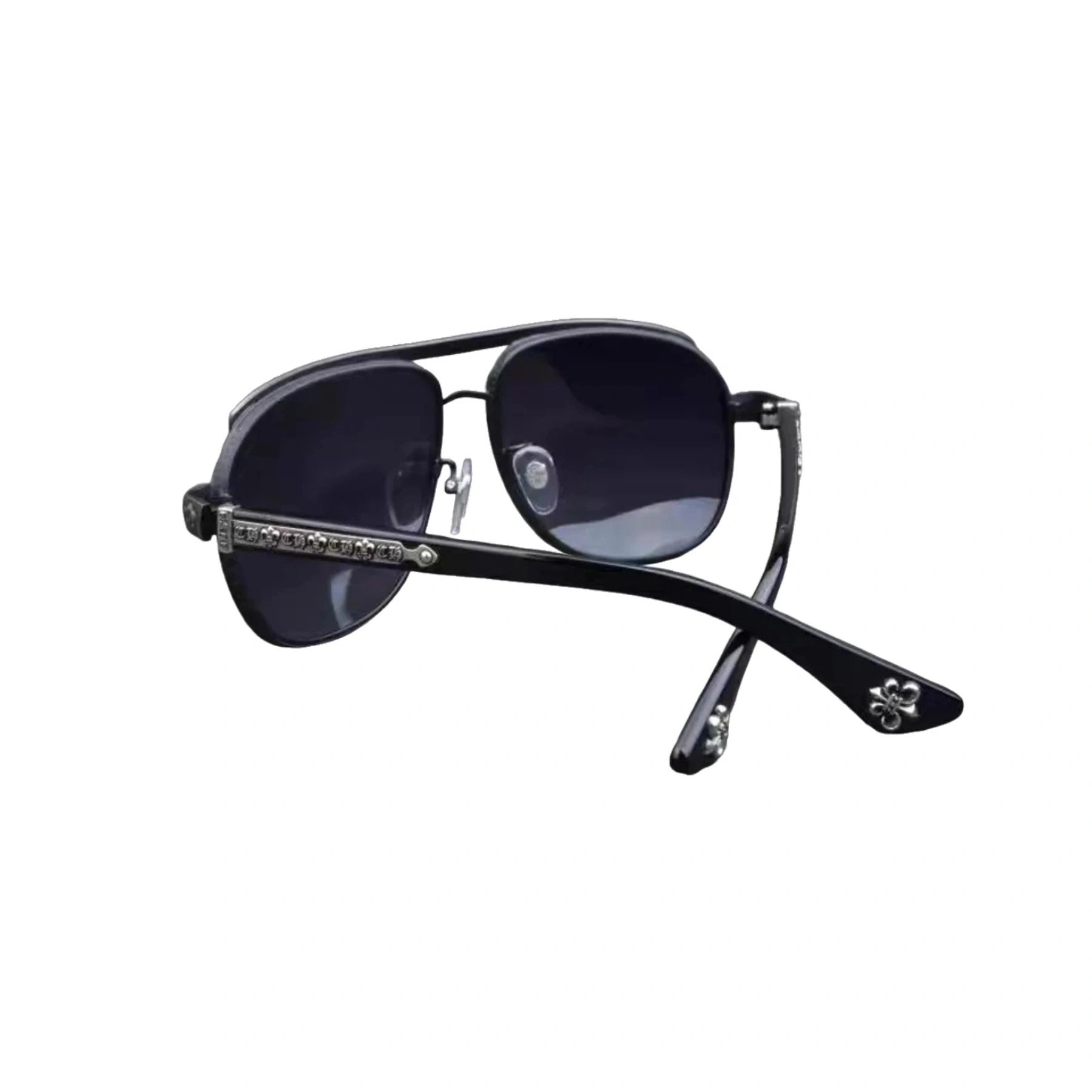 Titanium Bold Frame Chrome Hearts Sunglasses Black