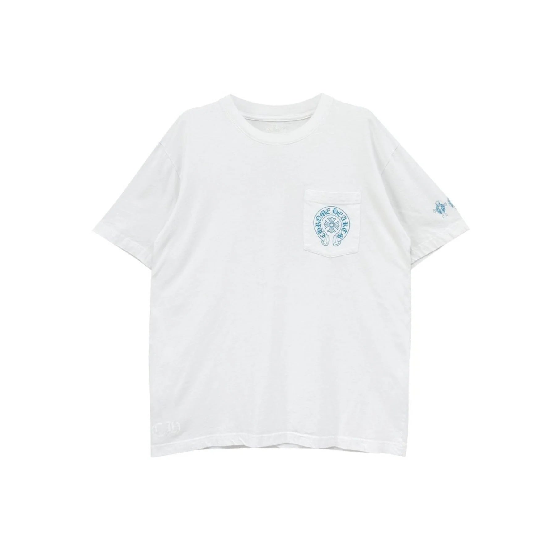 Triple Cross Logo White Chrome Hearts Short Sleeve T-shirt
