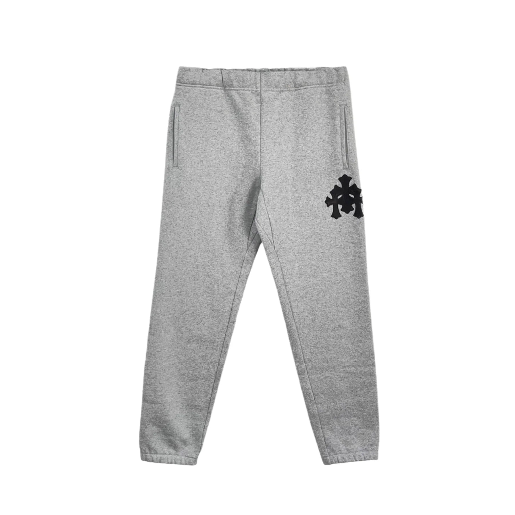 Triple Leather Cross Grey Chrome Hearts Sweatpants