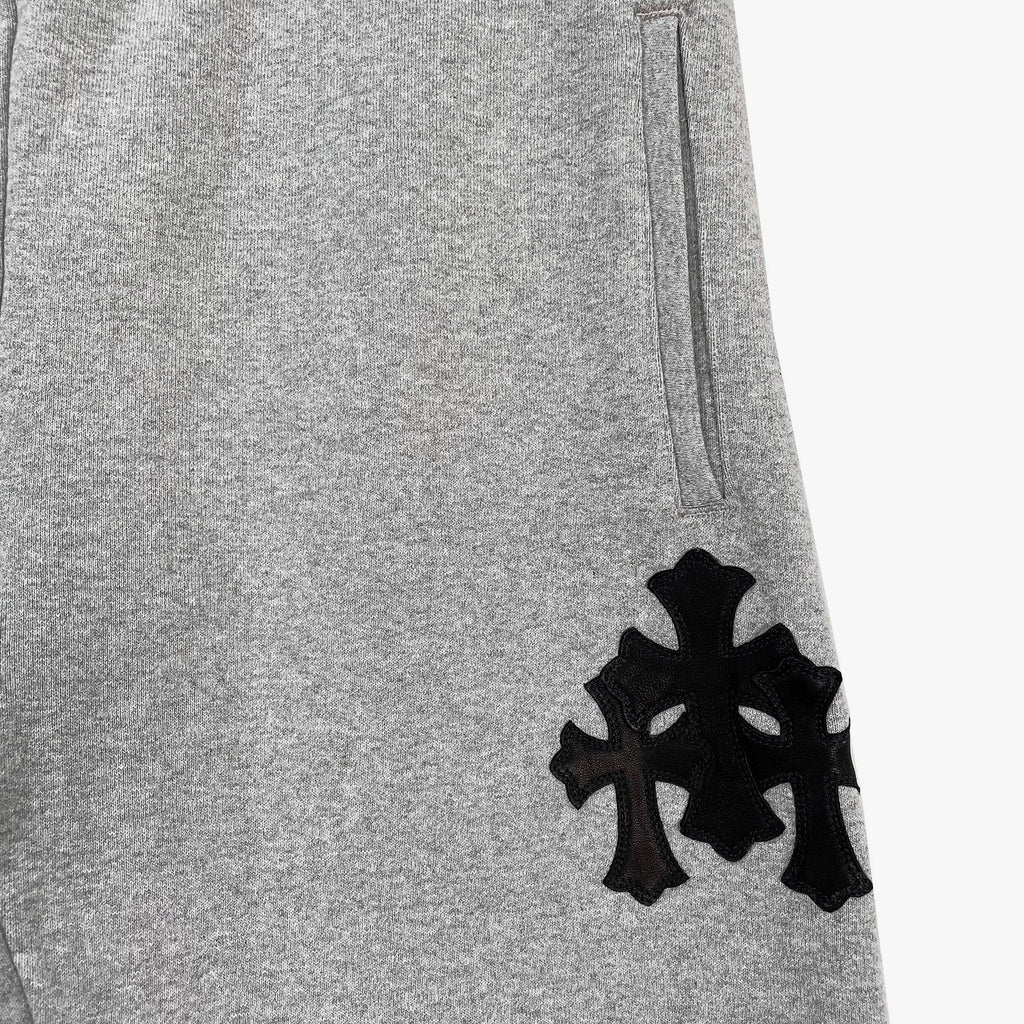 Triple Leather Cross Grey Chrome Hearts Sweatpants
