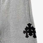 Triple Leather Cross Grey Chrome Hearts Sweatpants