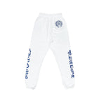 White Horseshoe Blue Script Sweatpants