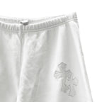 White Leather Cross Chrome Hearts Sweatpants