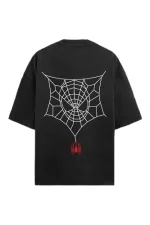 Casual Cool Red Spider Black T-Shirt
