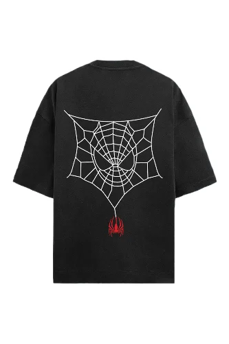 Casual Cool Red Spider Black T-Shirt